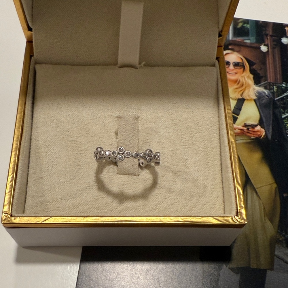 Silver Clover Stacking Ring By Freida Rothman - image 2